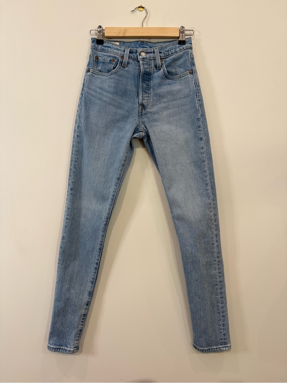 Levi's Premium High-Rise 501 Skinny Light Blue Jeans - Size 24
